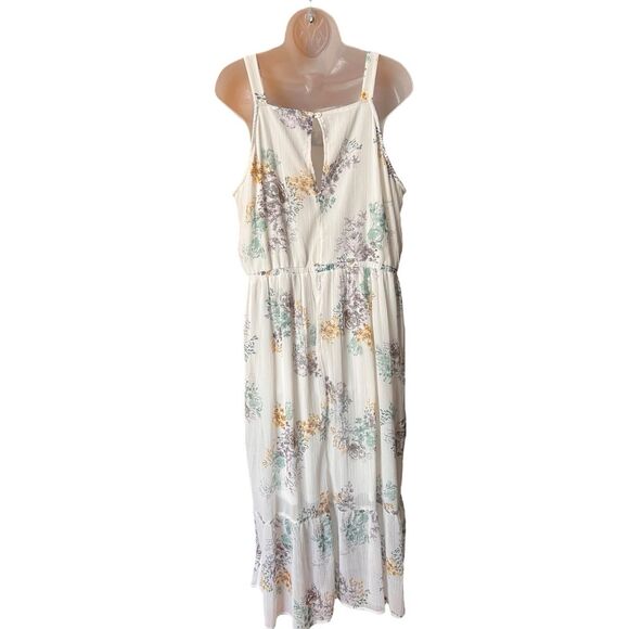 Maurice's White Floral Ruffle Maxi Dress Sz XL Romantic Prairie Cottage Boho - Picture 5 of 10